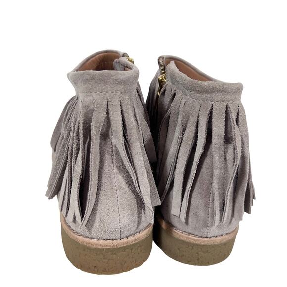Kate Spade Betsie Suede Fringe Ankle Boots 10.5 M Gray Boho Folk Western Used - Picture 5 of 11